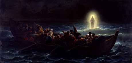 jesus walking on sea